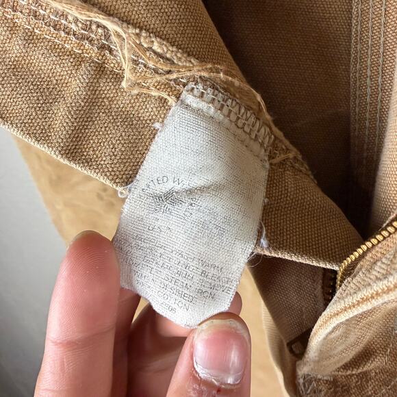 Vintage Carhartt 1970s 80s Tan Double Knee Carpenter Sz 39 Duck Canvas Pants - Picture 5 of 9